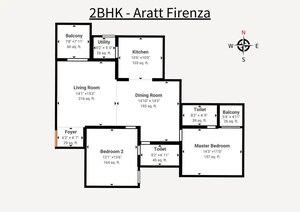 Floor Plan in 2 BHK Apartment at Electronic City – for Sale