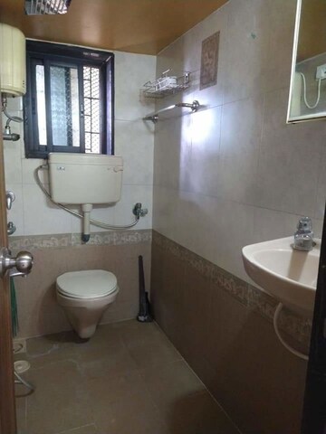 Bathroom in 3 BHK Apartment at Majiwada – for Rent
