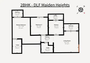 Floor Plan in 2 BHK Apartment at Jigani – for Sale