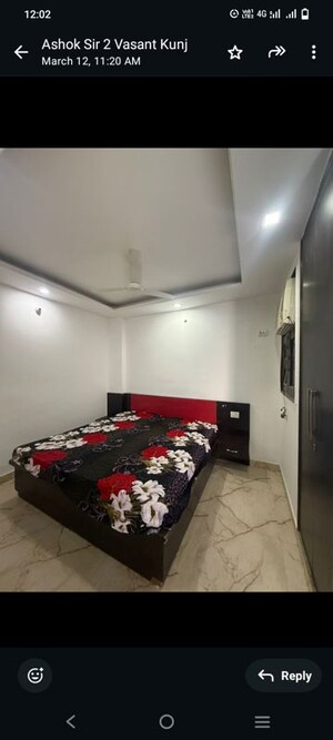 Bedroom in 1 BHK Builder Floor at Vasant Kunj – for Rent