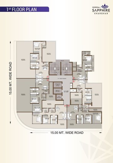 Floor Plan in 2 BHK Apartment at Giriraj Sapphire, Kharghar Sector 35e – for Sale