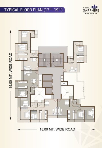 Floor Plan in 2 BHK Apartment at Giriraj Sapphire, Kharghar Sector 35e – for Sale