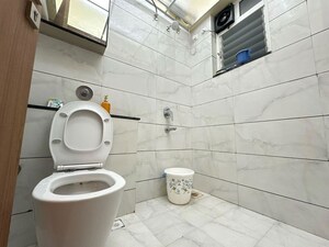 Bathroom in 3 BHK Apartment at Majestique Marbella Phase 1, Kharadi – for Rent