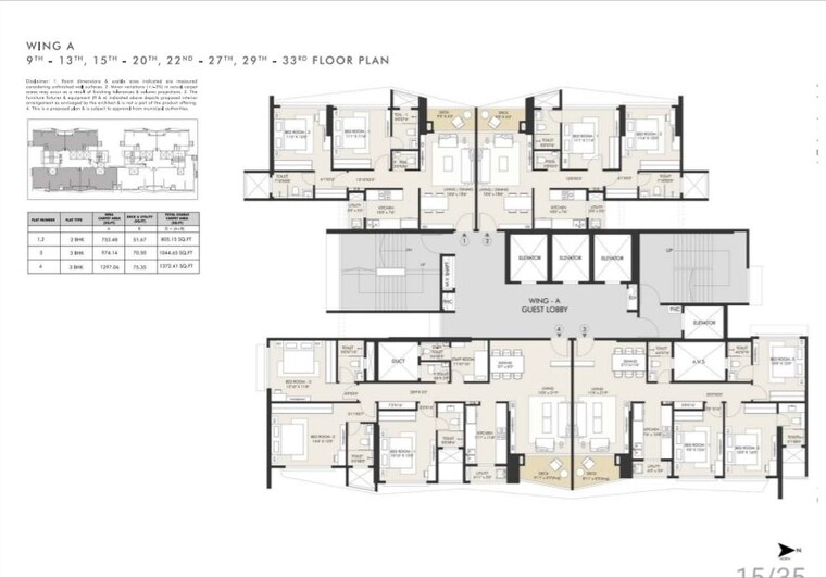 Floor Plan, rustomjee-vista-bay 3 Bedroom 1356 Sq.Ft. Apartment In Parel Mumbai 10130855