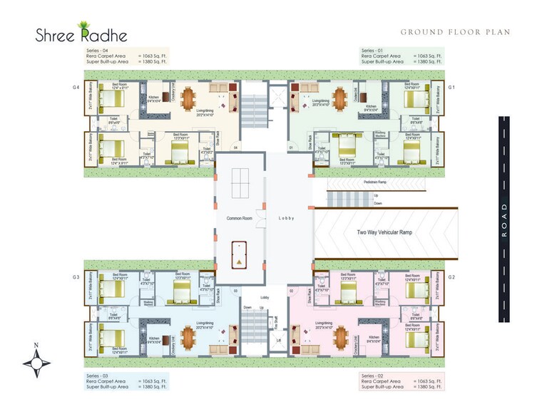 Floor Plan, tupudana 3 Bedroom 1660 Sq.Ft. Apartment In Tupudana Ranchi 10116157