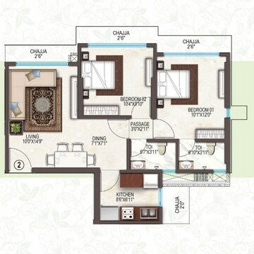 Floor Plan in 1 BHK Builder Floor at Ambe Ashish, Mulund West – for Rent