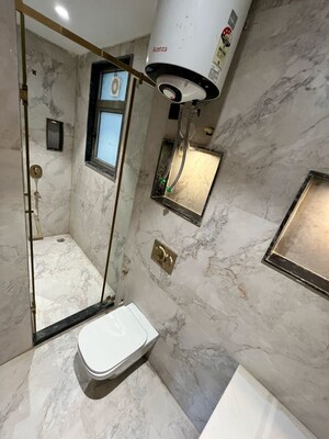 Bathroom in 3 BHK Builder Floor at Sushant Lok I – for Rent