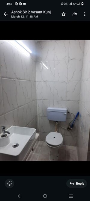 Bathroom in 2 BHK Builder Floor at Vasant Kunj – for Rent