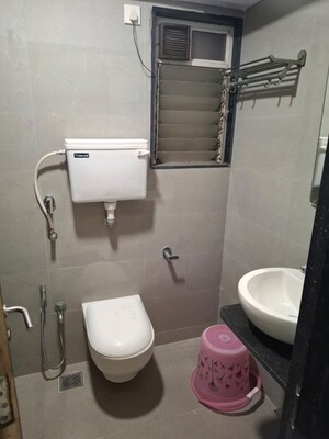 Bathroom in 2 BHK Apartment at Group Seven Rushi Heights, Goregaon East – for Rent