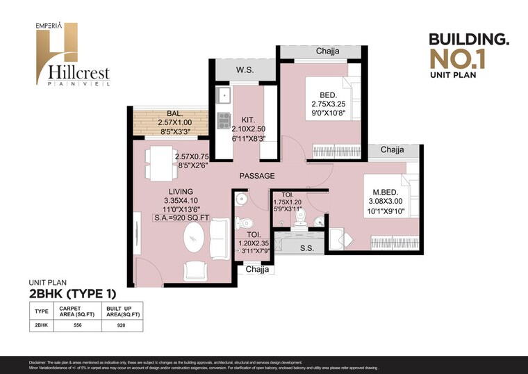 Floor Plan, emperia-hill-creast 2 Bedroom 930 Sq.Ft. Apartment In Shedung Navi Mumbai 10138348