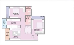 Floor Plan in 2 BHK Apartment at Godavari Villa, Kharghar – for Sale