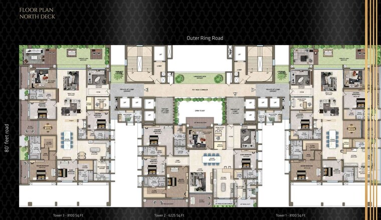 Floor Plan, poulomi-palazzo 4 Bedroom 6225 Sq.Ft. Apartment In Kokapet Hyderabad 10138895