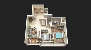 Floor Plan in 2 BHK Apartment at Hitech Cosmos, Kharghar – for Sale