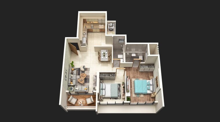 Floor Plan, hitech-cosmos 2 Bedroom 1252 Sq.Ft. Apartment In Kharghar Navi Mumbai 10139794