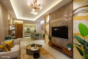 Living Room in 1 BHK Apartment at Dosti West County Phase 2 Dosti Cedar, Balkum Pada – for Sale