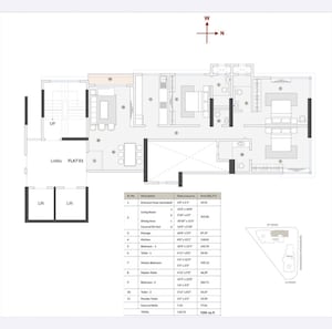 Floor Plan in 3 BHK Apartment at S Raheja New Light, Khar West – for Sale