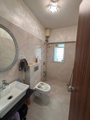 Bathroom in 3 BHK Apartment at Gurukrupa Vyom, Juhu – for Rent