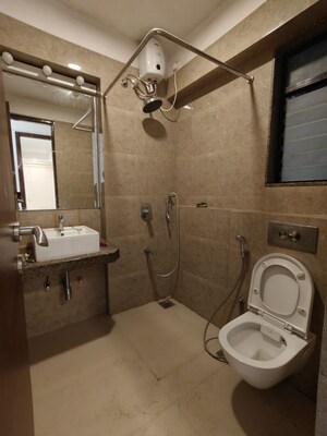 Bathroom in 2 BHK Apartment at Sunteck Avenue 2, Goregaon West – for Rent