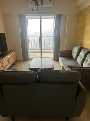 Living Room in 3 BHK Apartment at Godrej Woods, Sector 43 – for Rent