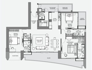 Floor Plan in 3 BHK Apartment at Experion The Trillion, Sector 48 – for Sale