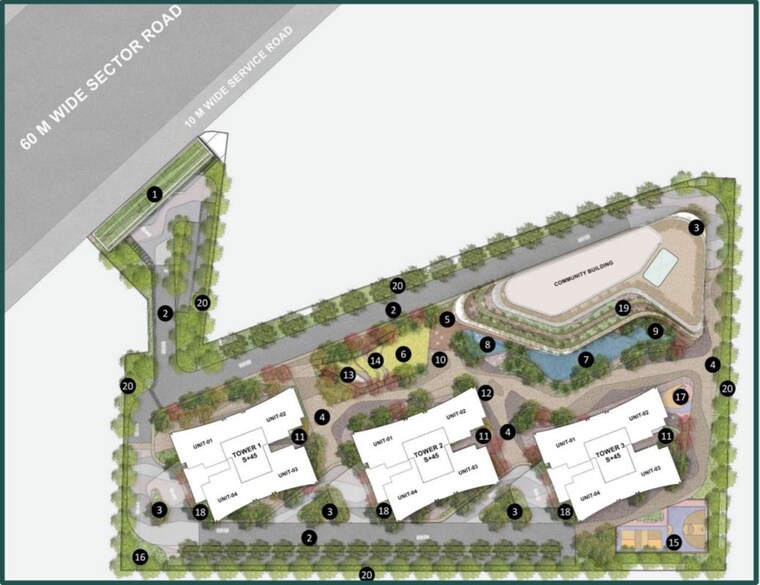 Master Plan, experion-the-trillion 3 Bedroom 2842 Sq.Ft. Apartment In Sector 48 Gurgaon 10144610