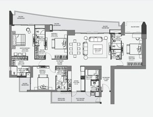 Floor Plan in 4 BHK Apartment at Experion The Trillion, Sector 48 – for Sale