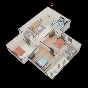 Floor Plan in 3 BHK Apartment at ROF Amaltas, Sector 92 – for Sale