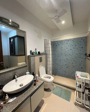Attached Bathroom in 3 BHK Builder Floor at Sushant Lok I – for Rent