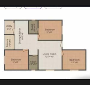 Floor Plan in 3 BHK Apartment at DS Max Streak Nest, Yelahanka – for Rent