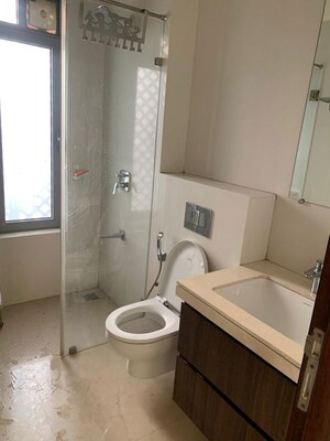 Bathroom in 3 BHK Apartment at Piramal Vaikunth, Balkum Pada – for Rent