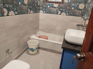 Bathroom in 3 BHK Builder Floor at Panchsheel Enclave – for Rent