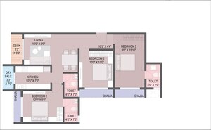 Floor Plan in 3 BHK Apartment at Kharghar Sector 20 – for Sale