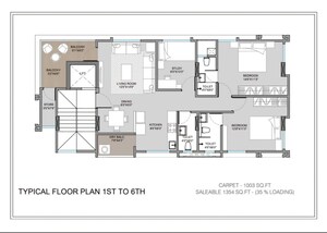 Floor Plan in 2.5 BHK Apartment at Karve Nagar – for Sale