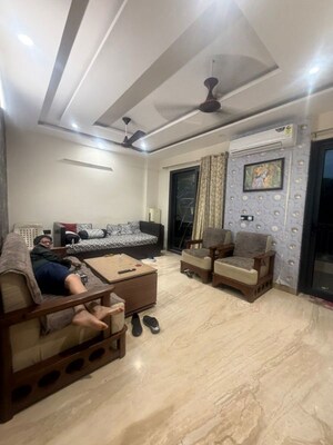 Living Room in 3 BHK Builder Floor at Denso Apartments, Sector M1b – for Rent