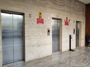 Bathroom in  Office Space at Sandesh Solitaire Corporate Park, Makarba – for Rent