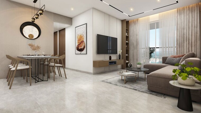Living Room, holystico-astrana 2 Bedroom 844 Sq.Ft. Apartment In Hadapsar Pune 10153654