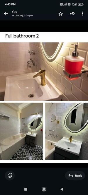 Bathroom in 3 BHK Builder Floor at DLF Atria, Dlf Phase ii – for Rent