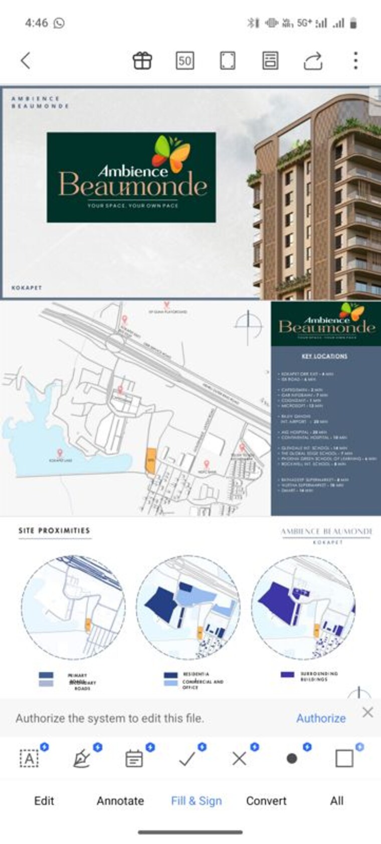 Map Location, koncept-ambience-azure 3 Bedroom 2350 Sq.Ft. Apartment In Kokapet Hyderabad 10156547