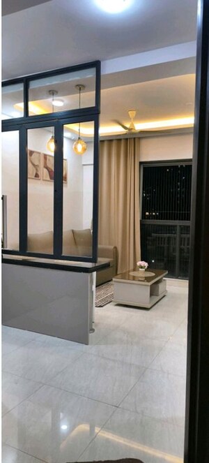 Living Room in 1 BHK Apartment at Lodha Crown Quality Homes, Majiwada – for Rent