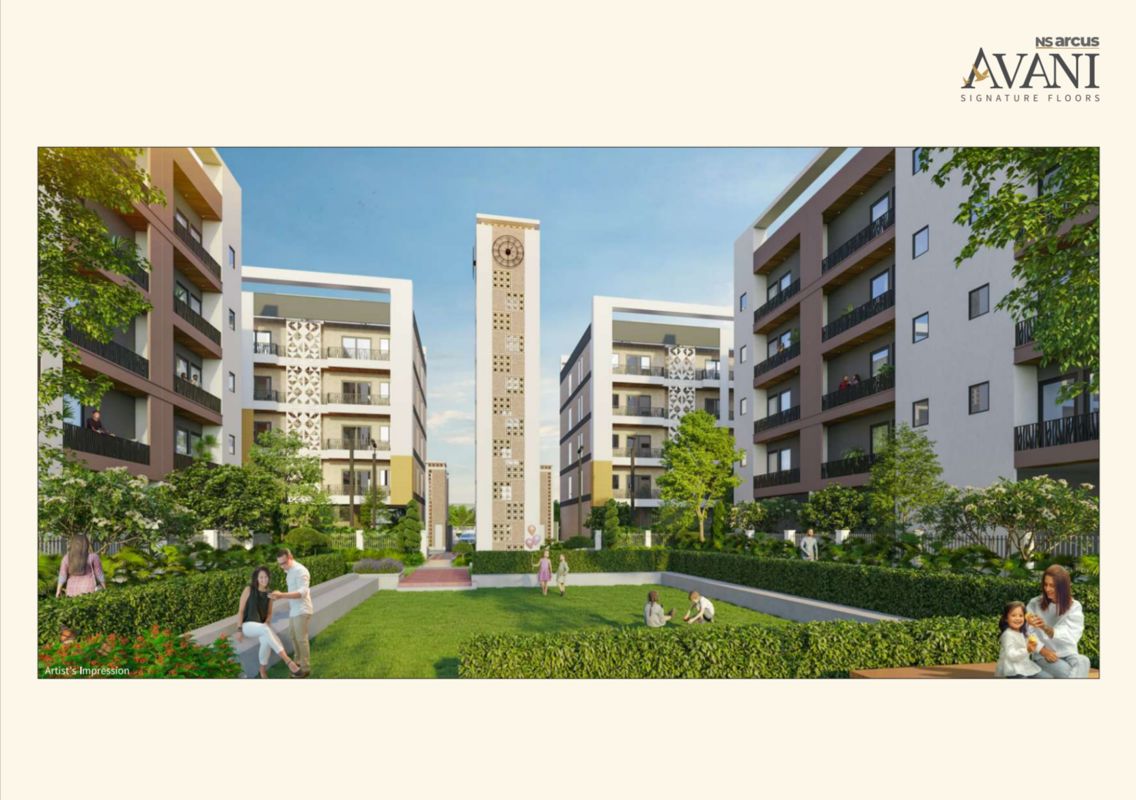3 BHK + Pooja Room,Servant Room,Basement,Store Room 1352 Sq.Ft. Apartment in NS Avani Signature Floors