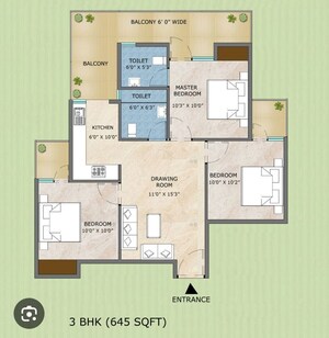 Floor Plan in 1 BHK Apartment at Adore Samriddhi, Sector 89 – for Sale