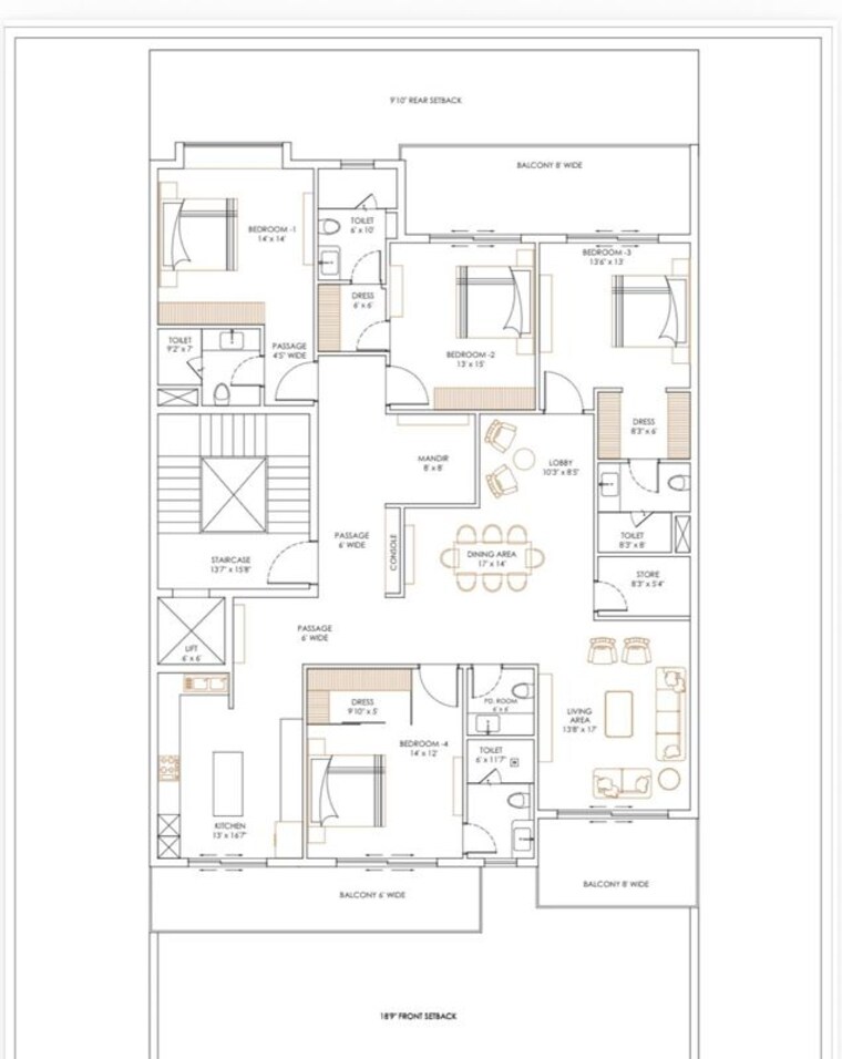 Floor Plan, sector 14 4 Bedroom 500 Sq.Ft. Builder Floor In Sector 14 Bahadurgarh 10158341