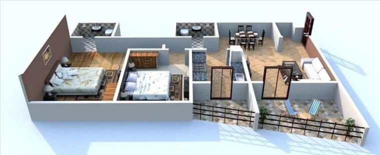 Living Room, mantri-lithos 2 Bedroom 1440 Sq.Ft. Apartment In Thanisandra Bangalore 10158846