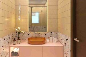Bathroom in 3 BHK Builder Floor at Dosti 604, Wagle Industrial Estate – for Sale