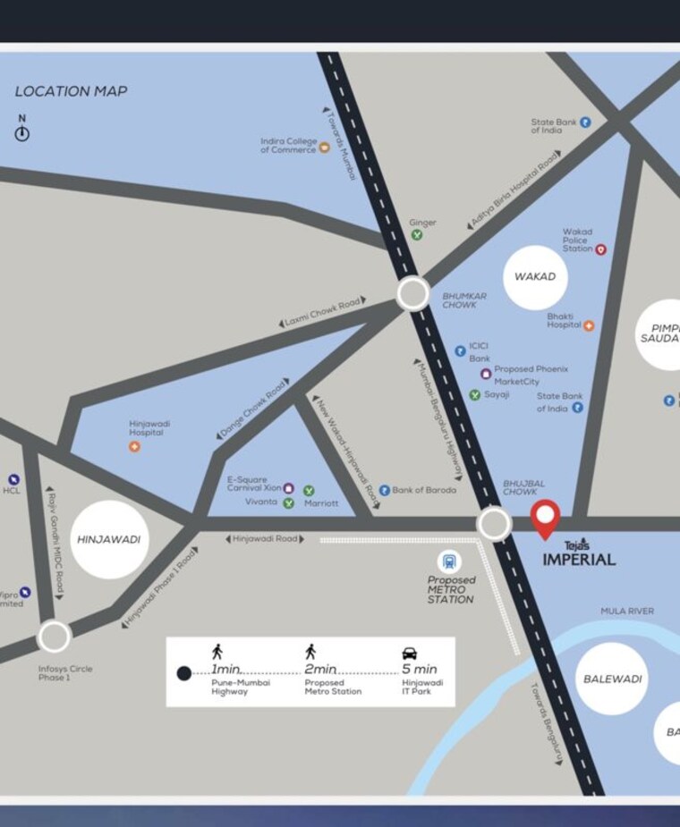 Map Location, wakad Commercial Office Space 5000 Sq.Ft. In Wakad Pune 10162781