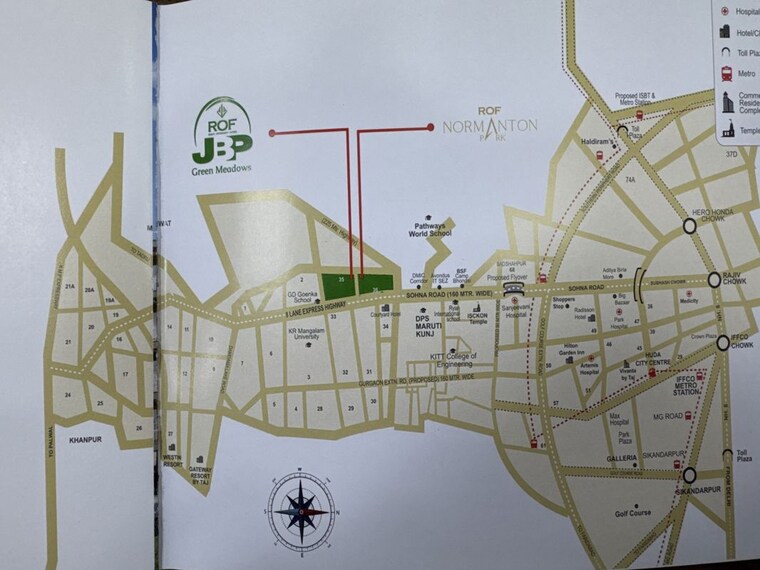 Map Location, rof-green-meadows  125 Sq.Yd. Plot In Sohna Sector 35 Gurgaon 10162799