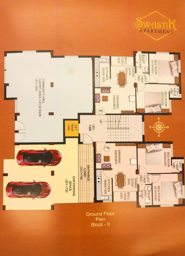 Floor Plan, naurbad 2 Bedroom 1003 Sq.Ft. Apartment In Naurbad Kolkata 10163248