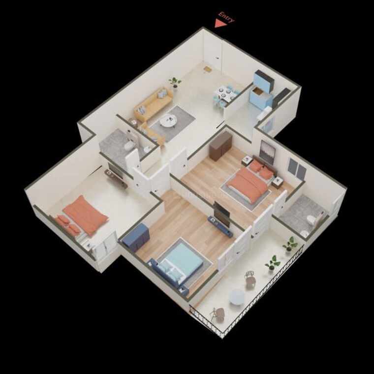 Floor Plan, rof-amaltas 3 Bedroom 645 Sq.Ft. Apartment In Sector 92 Gurgaon 10164049