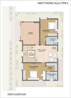 Floor Plan in 3 BHK Villa at Aurobindo Sansa County, Peeranchuruvu – for Sale