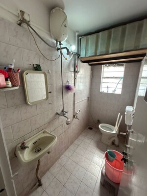 Bathroom in 2 BHK Apartment at Siddharth Nagar Phase 1, Aundh – for Rent